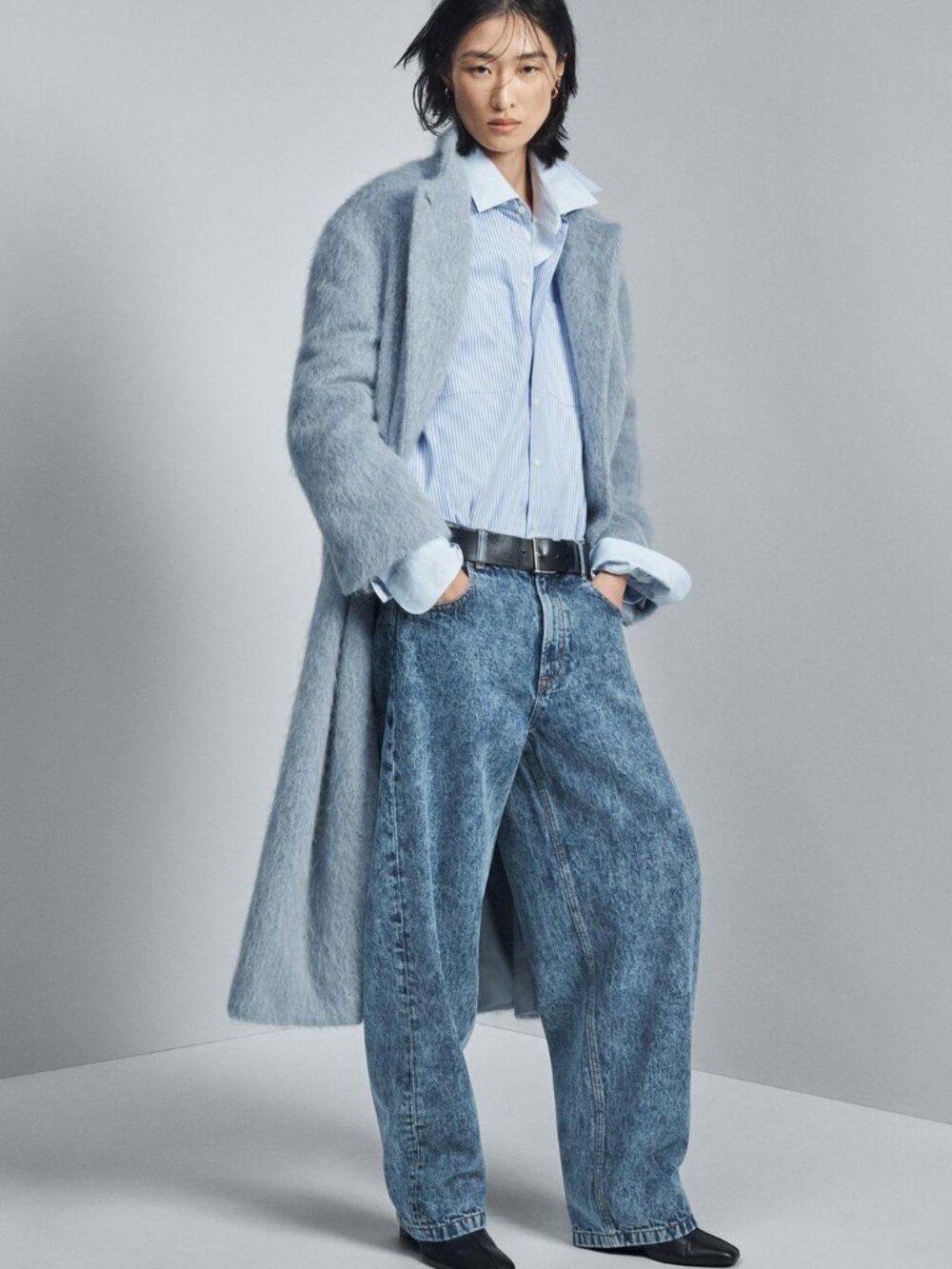 ZARA STRAIGHT COAT WITH MANTECO WOOL ZW COLLECTION